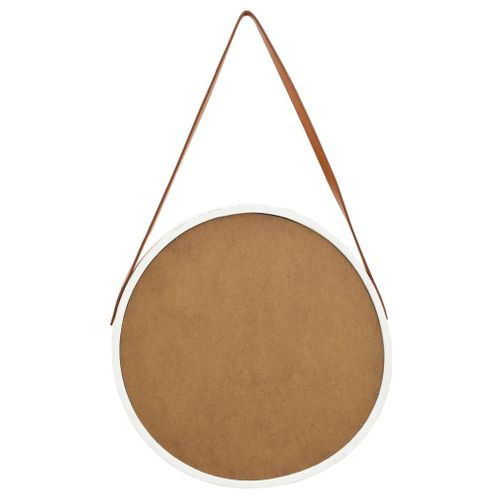 VidaXL Lustro ścienne na pasku, 50 cm, białe na Arena.pl