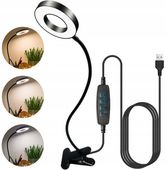 Lampka LED RING biurkowa kosmetyczna z klipsem 3 barwy regulacja jasności