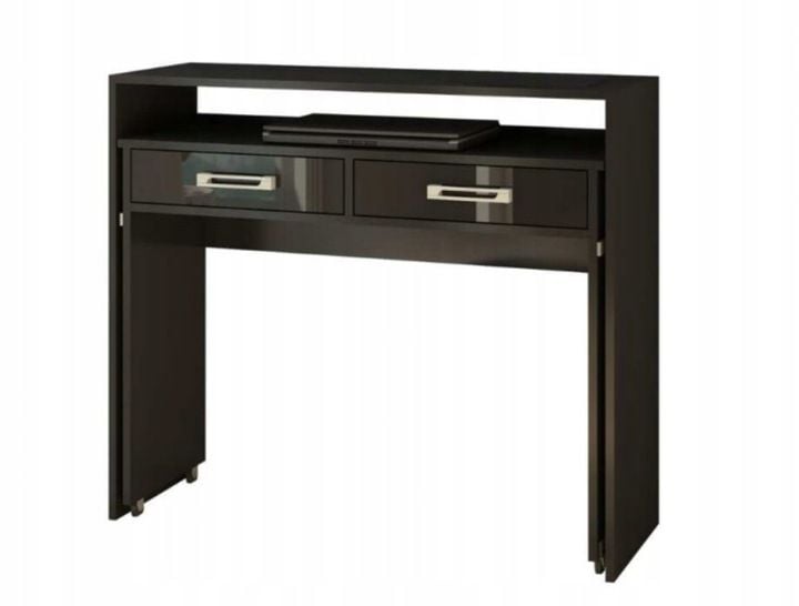 Biurko ZOOM wysuwane 98,5 cm czarny mat/połysk zdjęcie 1