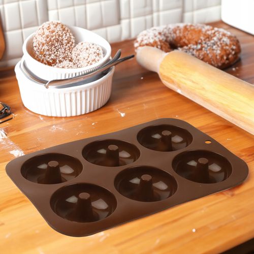 FORMA SILIKONOWA DO ROBIENIA PĄCZKÓW DONUTÓW DONATÓW CIASTEK Z DZIURKĄ 6SZT na Arena.pl