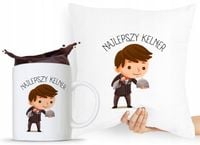 Zestaw Poduszka + Kubek Dla Kelnera Prezent Z Nadrukiem Ze Zdjęciem