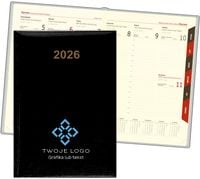 Kalendarz A5 2026 tygodniowy książkowy firmowy z TWOIM LOGO nadrukiem UV