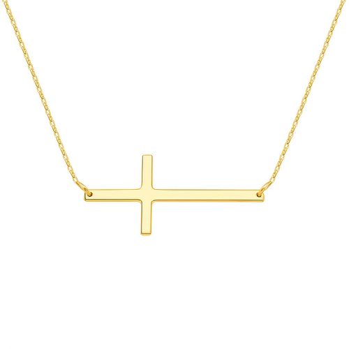 złoty naszyjnik celebrytka z krzyżykiem - długość regulowana na Arena.pl