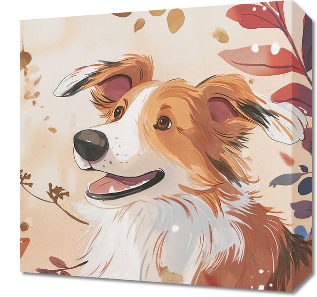 Obraz 40x40cm Collie Jesienną Porą zdjęcie 1