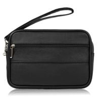 saszetka męska skórzana do ręki czarna pojemna klasyczna abruzzo abr-46