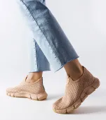 Beżowe sportowe sneakersy wsuwane  Obenor 38