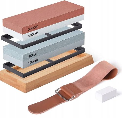 OSEŁKA DWUSTRONNA OSTRZENIE KAMIEŃ Wodny ZESTAW Ostrzałka do noży na Arena.pl