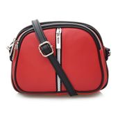 VERA PELLE torebka damska skórzana listonoszka 3 komorowa V463 czerwona