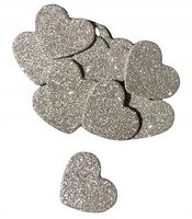 Serce pianka brokat srebrne 3x3cm scrap 10szt.