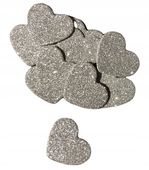 Serce pianka brokat srebrne 3x3cm scrap 10szt.