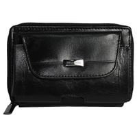 saszetka skórzana na pas bellugio - czarna