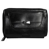 saszetka skórzana na pas bellugio - czarna