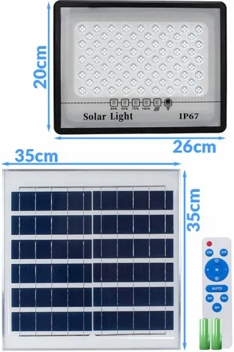 MOCNY NAŚWIETLACZ LED HALOGEN LAMPA SOLARNA ZEWNĘTRZNA IP67 100W 10.000lm zdjęcie 8