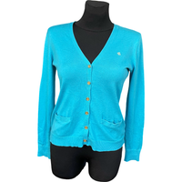 Kardigan Damski Długi Bawełniany Luźny Ciepły Niebieski Rozmiar S