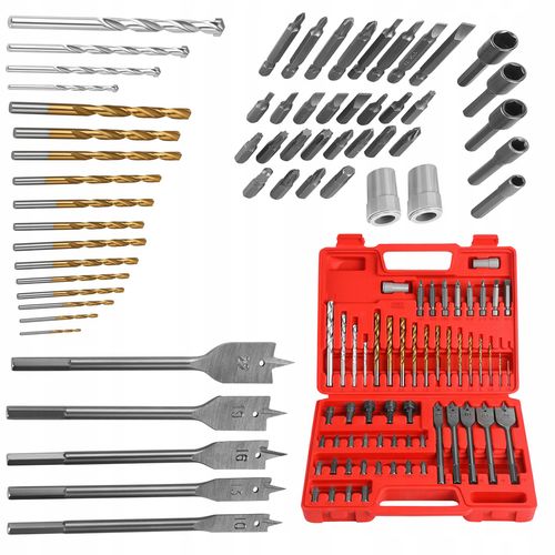 Zestaw Wierteł i Bitów Nasadek Wkrętarki Wiertarki 57 Elementów Kraft&Dele na Arena.pl