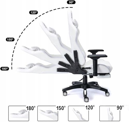 FOTEL GAMINGOWY BIUROWY WYGODNY KRZESŁO GRACZA OBROTOWY +RGB LED I PODNÓŻEK na Arena.pl