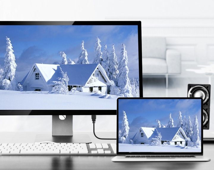 ADAPTER KABEL PRZEJŚCIÓWKA HDMI USB-C THUNDERBOLT MACBOOK PLECIONKA 2M zdjęcie 2