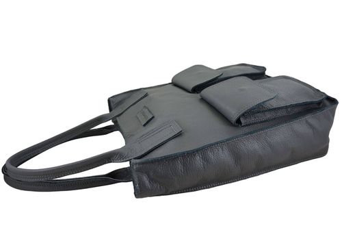 Torba shopper bag do pracy - Szara ciemna na Arena.pl