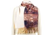 Ciepły Szal Damski Szalik Wielokolorowy Obraz Malarski Duży Q99