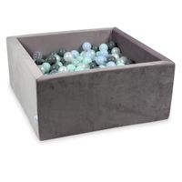Suchy basen z piłeczkami 400 sztuk 90x90x40 Velvet lila (jasnomiętowe, błękitne jasne perłowe, szare, przezroczyste, perłowe)