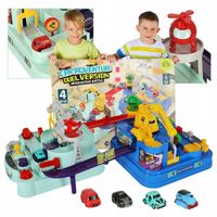 MEGA INTERAKTYWNY TOR PRZESZKÓD WYŚCIGOWY 2 GRACZY POJAZDY + HELIKOPTERY