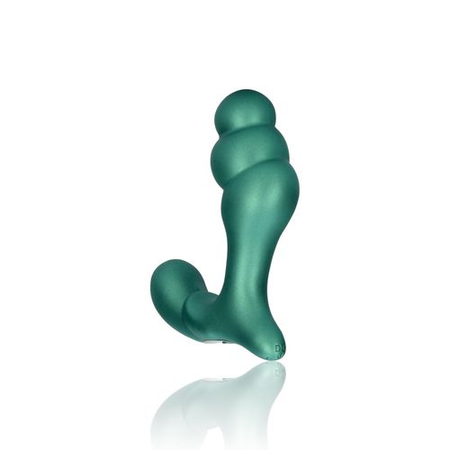 Stacked Vibrating Prostate Massager with Remote Control - Metallic Green na Arena.pl