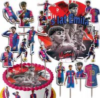 ZESTAW OPŁATEK NA TORT 20CM + TOPPERY - LAMINE YAMAL SPORT+ IMIĘ 15CM 18CM