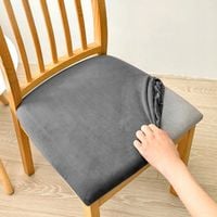 Pokrowiec Na Siedzisko 40X40Cm Szary Welur Elastyczny [26L]