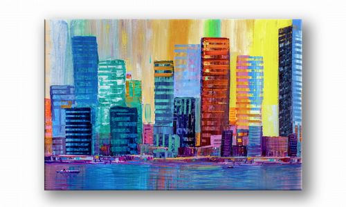 OBRAZ NA PŁÓTNIE PROSTOKĄTNY - Wieżowce na Arena.pl