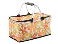 PIKNIKOWY KOSZ TERMICZNY ZAKUPY PRAKTYCZNY SKŁADANY USZTYWNIANY KWIATY