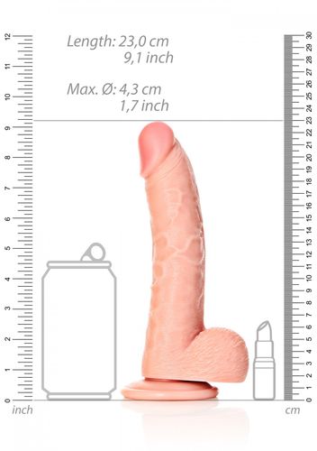 curved realistic dildo  balls  suction cup   8/ 20,5 cm na Arena.pl