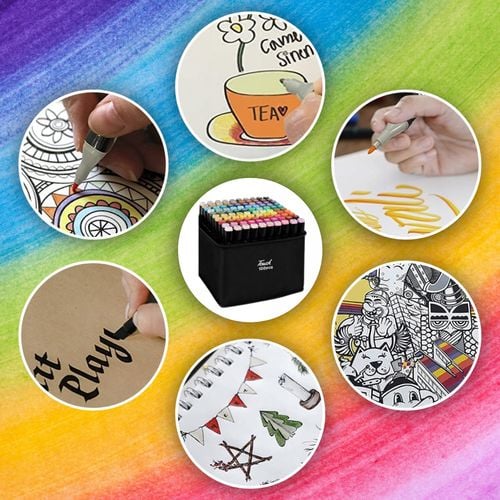 MARKERY ALKOHOLOWE 100 SZT Flamastry Mazaki Pisaki Dwustronne Pro + TORBA na Arena.pl