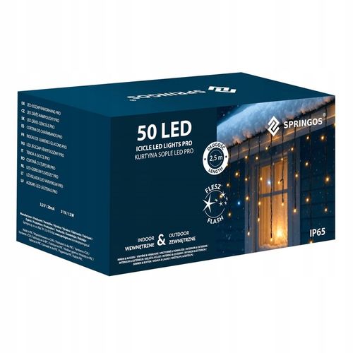 LAMPKI SOPLE 50LED ZEWNĘTRZNE IP65 PRO BIAŁE FLASH 2,5m GRUBE PROFESJONALNE na Arena.pl