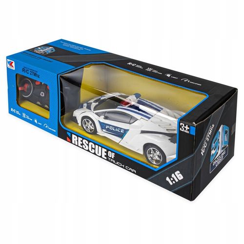 AUTO ROBOT ZDALNIE STEROWANY 2w1 TRANSFORMACJA POLICJA RADIOWÓZ PILOT LED na Arena.pl