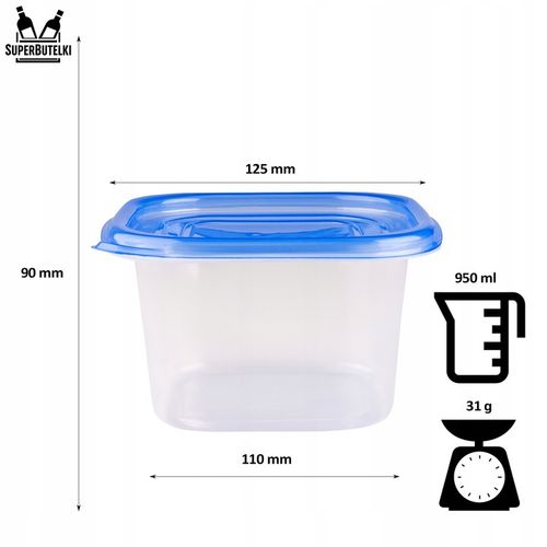 5x 700 ml Pojemniki 5x 950 ml LUNCHBOX do przechowywania na żywność na Arena.pl