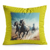 PODUSZKA ŻÓŁTA PREZENT - KOŃ KONIE JAZDA KONNA HOBBY HORSE