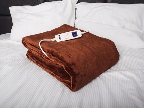 NOVEEN BRĄZOWY DUŻY KOC ELEKTRYCZNY 180x130cm MATA GRZEWCZA ZEGAR Z PILOTEM na Arena.pl