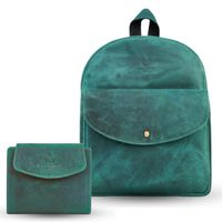 portfel damski skórzany zielony t-12-gr plecaczek damski