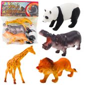 Zestaw Figurki Dzikie Zwierzęta Safari  Panda Żyrafa Lew Hipopotam 4 szt.