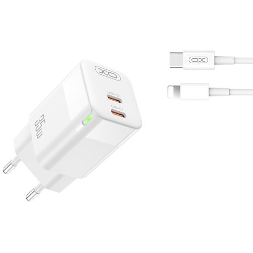 XO ładowarka sieciowa CE07 PD 35W BIAŁA + KABEL USB-C/Lightning na Arena.pl