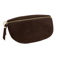 Zamszowa Nerka Saszetka LAURA BIAGGI Skóra Naturalna Brązowa Czekoladowa