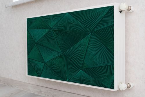 MATA Magnetyczna Na Grzejnik Zielone Trójkąty Abstrakcja 110cm x 60cm na Arena.pl