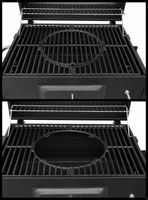 GRILL OGRODOWY WĘGLOWY NA BRYKIET BBQ ZAMYKANA POKRYWA RUSZT ŻELIWNY PÓŁKA