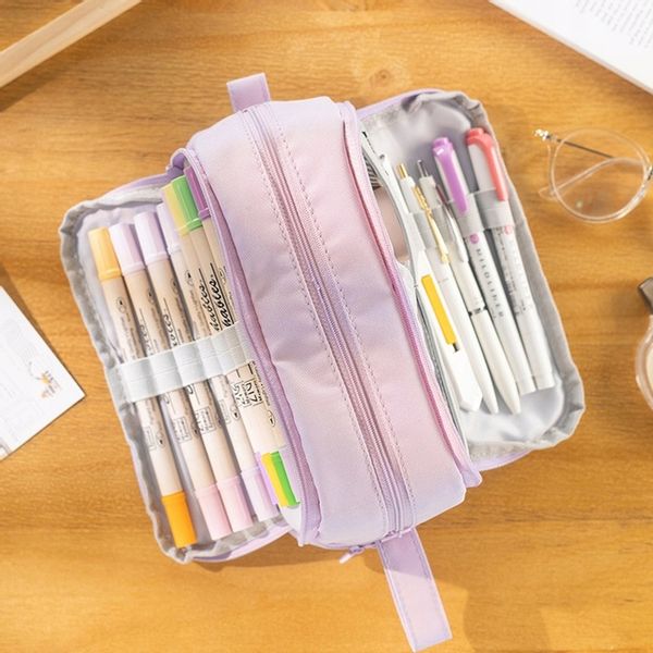 Duża pojemność Piórnik Szkolny Duży i Pojemny Komorowy Czarny 2024 NOWY zdjęcie 7