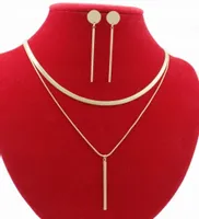 KOMPLET BIŻUTERII STAL CHIRURGICZNA ZŁOTY 2 częściowy PAŁKI