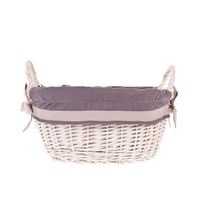 Taca wybielana z obszyciem kosz wiklinowy Ø31 H16 cm