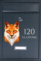METALOWA SKRZYNKA na listy pocztowa z nadrukiem lisa adresowa numer domu