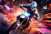 Plakat 90x60 samochody motor cross enduro futurystyczny cyber punk do garaż