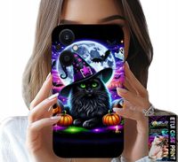 ETUI DO OPPO RENO8 LITE 5G - CZARNY KOTEK HALLOWEEN SALEM DYNIA WZORY