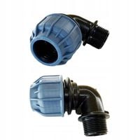 kolano Skręcane PE fi 25 x 1/2"GZ łączenie Rury Wąż Złączka Do Rury